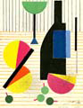 Detailansicht: Wein und Obst