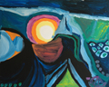 Detailansicht: Sonne in der Nacht