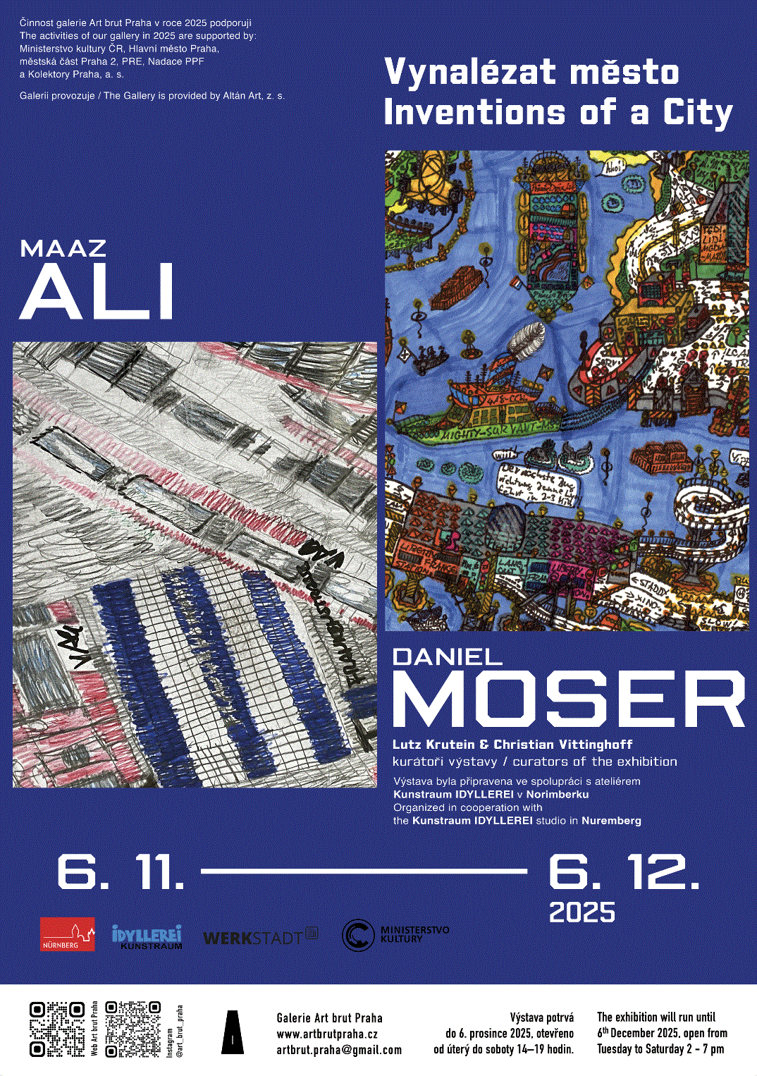 Maaz Ali and Daniel Moser in der Galerie Art Brut Praha